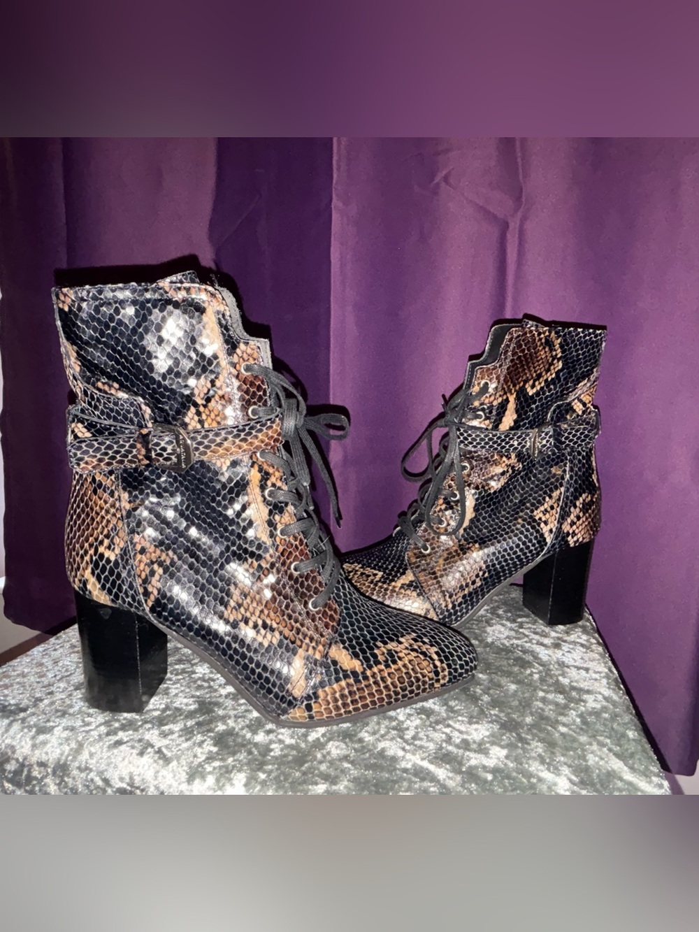 Aquatalia Italian Snake Skin Boots